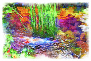 Fishpond Bellagio Gardens, Las Vegas Mixed Media by Tatiana Travelways