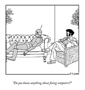 Fixing Computers Drawing by Everett S Glenn