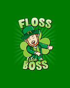 Floss Like a Boss St Patricks Day Leprechaun Digital Art by Flippin Sweet Gear