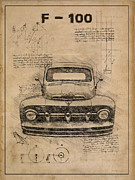 Ford F 100 Vintage Truck Drawings Digital Art by Franchi Torres