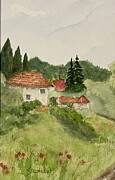 French Countryside - Lourmarin, France Painting by Judy Strickland