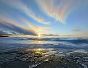 Frothy Wave Sunrise Digital Art by Eris And AI