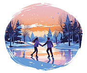 Frozen Lake Joy Digital Art by Annalisa Rivera-Franz