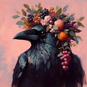 Fruity Crow Ai Art by Lucia Stewart