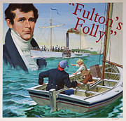Fulton's Steamboat Painting by Ed Vebell