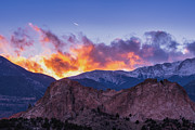Garden of the Gods Sunset over Gray Rock and Pikes Peak Photograph by Abigail Diane Photography