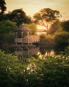 Gazebo Sunset Natural Surroundings Photograph by Jason Fink