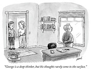 George is a Deep Thinker Drawing by Tom Toro