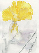 Ginkgo and Marble Painting by Elizabeth Reich