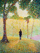 Girl Watching Sunset Painting by Michel Cruz-Garcia