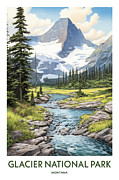 Glacier National Park Painting by Land of Dreams