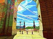 Glowing Sun At Union Station Painting by Rod Whyte