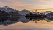 Golden Sky Over Lake Bled Photograph by Charnwood Photography Fine Art