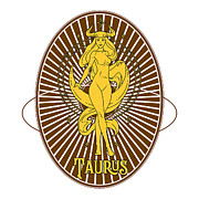 Golden Vintage Zodiac Taurus Digital Art by Kirania Finest