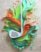Golf Club 3d Color Splash Painting by Dan Sproul