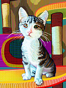 Grand Cat Opal Painting by Rod Whyte