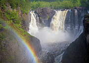 Grand Portage High Falls Rainbow Photograph by Dan Sproul