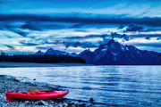 Grand tetons and Jackson lake at dusk Photograph by Bruce Block