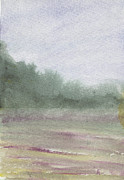 Gray Day South Carolina Field Series Painting by Elizabeth Reich