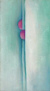 Green lines and pink - abstract modernist painting by Georgia O'Keeffe Painting by Georgia O'Keeffe