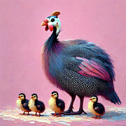 Guinea Fowl momma Digital Art by Lucia Stewart