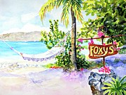 Hammock on Beach at Foxy's Painting by Carlin Blahnik CarlinArtWatercolor