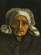 Head of an Old Peasant Woman with White Cap Digital Art by Antonios Valamontes