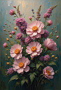 Heather blooms Wall Art Oil Painting Digital Art by Nature Oil Painting