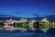 Heinz Field and Carnegie Science Center at night Photograph by Steven Heap