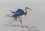 Heron Walk Painting by Amanda Amend