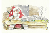 He's Making a List, and Checking It Twice Painting by Barry Blitt