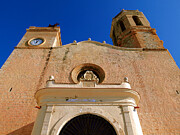 Historic Stone Church Facade Sitges Spain Church Print Esglesia de Sant Bartomeu i Santa Tecla Photograph by Travel Essayist
