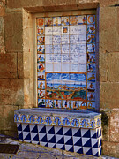 Historic Tile Mosaic Sitges Spain Church Print Esglesia de Sant Bartomeu i Santa Tecla Mediterranean Photograph by Travel Essayist
