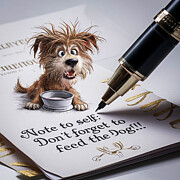 Hungry Pup Reminder Digital Art by Deb Beausoleil