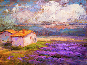 In the midst of Lavender Painting by Radha Rao