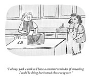 I Always Pack a Book Drawing by Sarah Kempa