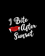 I Bite After Sunset Sexy Vampire Halloween Digital Art by Flippin Sweet Gear