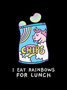 I Eat Rainbows for Lunch Unicorn Chips Digital Art by Flippin Sweet Gear