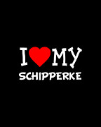 I Love My Schipperke Dog Breed Digital Art by Flippin Sweet Gear