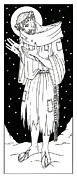 Illustration of St Francis Wounded Winter Light 1984 Drawing by William Hart McNichols
