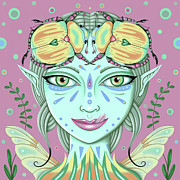 Insect Girl, Scarabella - Sq. Rose Digital Art by Valerie White