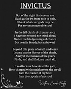Invictus Poem Black And White Mixed Media by Dan Sproul