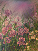 Irises Painting by Barbara Landry