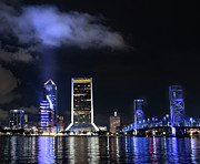 Jacksonville Florida Nightlight Cityscape Photograph by Rebecca Herranen