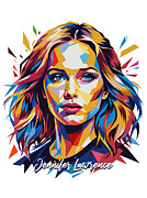 Jennifer Lawrence #1 in WPAP Pop Art Digital Art by Vector Artnesia