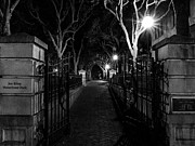 Joe Riley Waterfront Park At Night Black And White Photograph by Dan Sproul