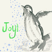 Joyful Penguin Painting by Elizabeth Reich