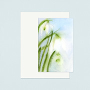 Jubilee, Snowdrops, January Birth Flower, with digital paper collage Mixed Media by Elizabeth Reich