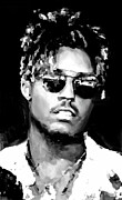 Juice WRLD BW Digital Art by Gradify Creations
