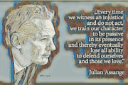 Julian Assange Digital Art by Antonios Valamontes